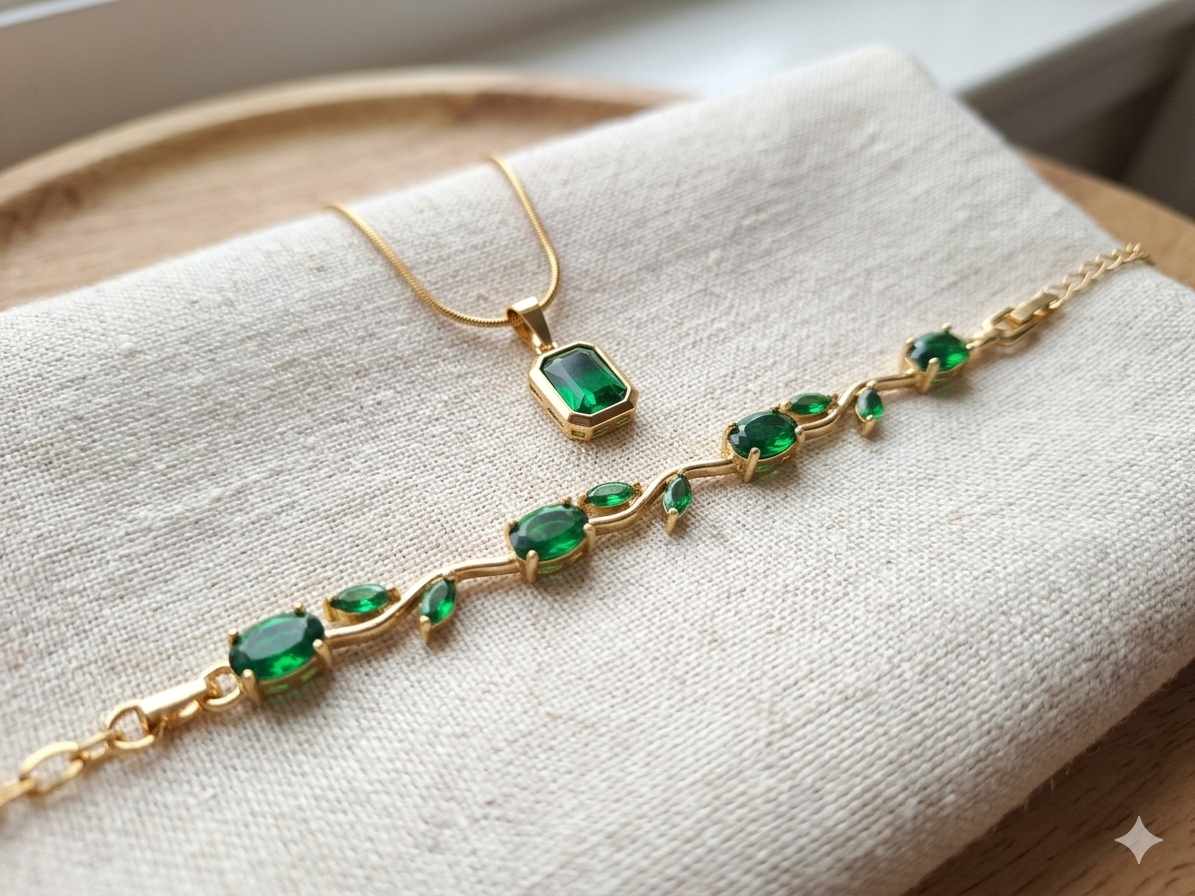 Ni-Shant 🌱Tulip Grace Set 🌷(Necklace + Bracelet)
