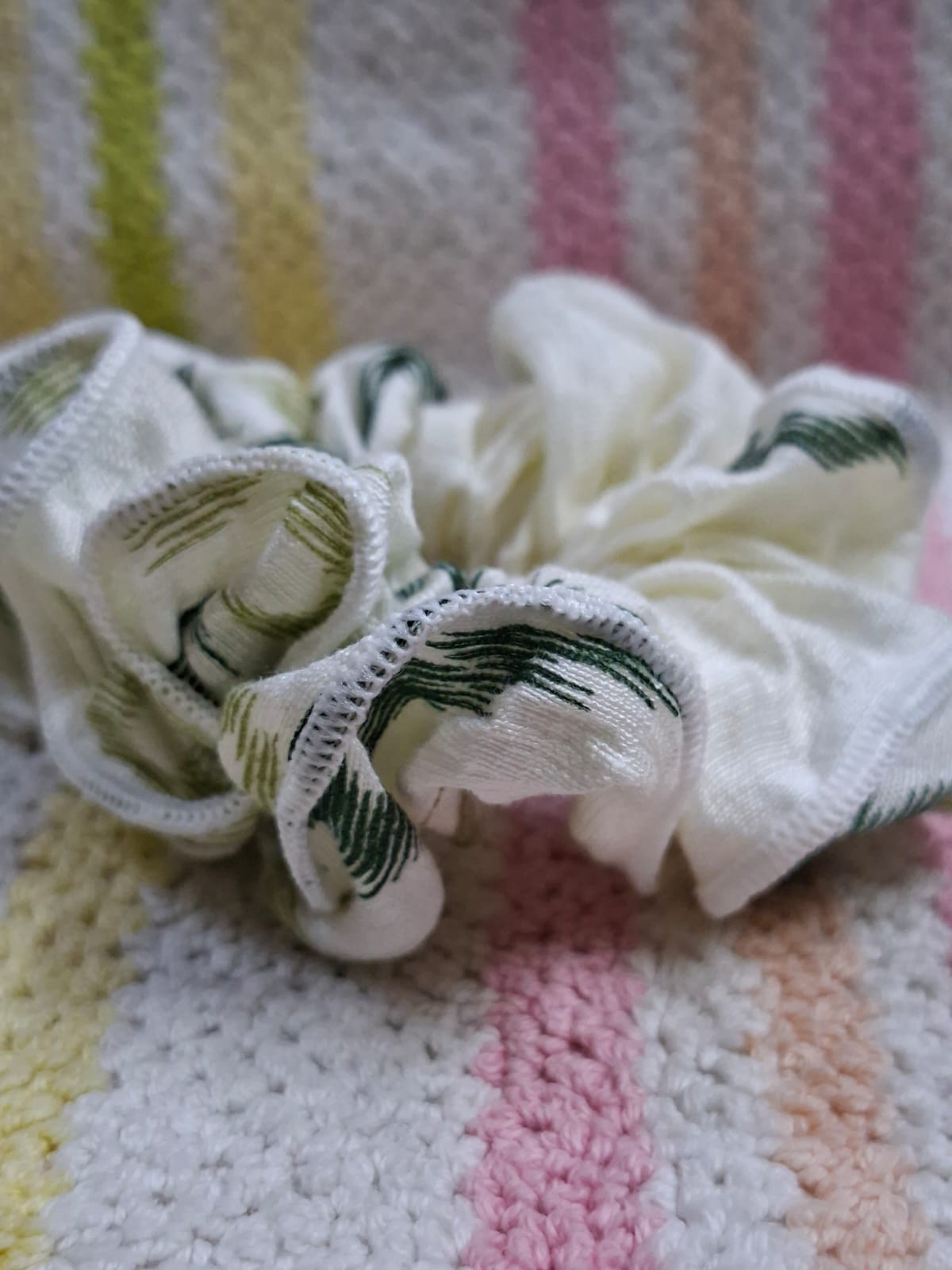 🌱Leaf Whisper Scrunchie | Green Botanical Hair Tie🌿