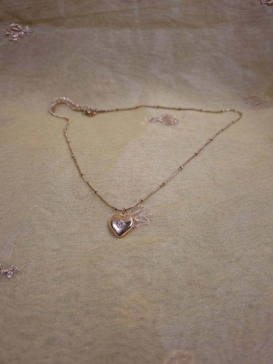 Gold Whisper Heart Necklace | Tiny Crystal Detail | Heart Whispers Collection 💛✨