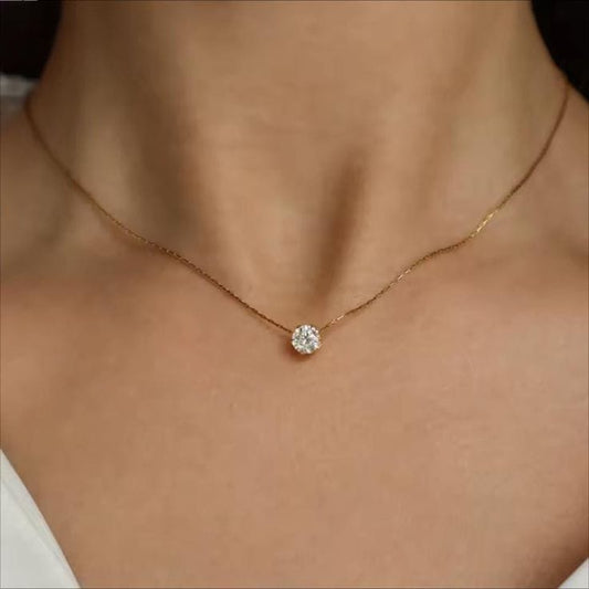 ✨ Solace Spark | Minimal Diamond Pendant Necklace