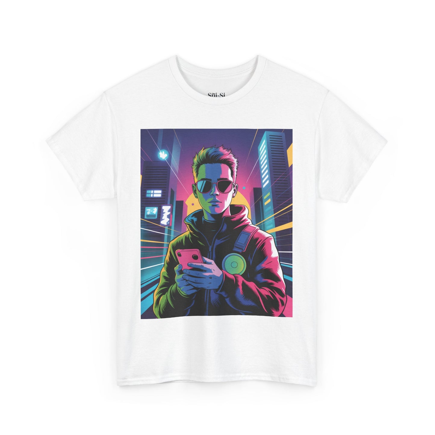 Vibrant Urban Vibes Unisex Heavy Cotton Tee, Trendy Graphic Tee, Streetwear Style Shirt, Cool Casual Wear, Perfect Gift for Tech Lovers