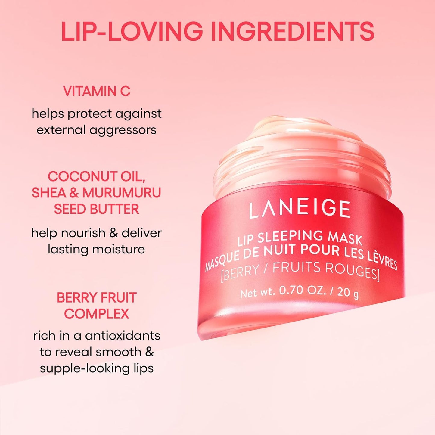Lip Sleeping Mask: Nourish, Hydrate, Vitamin C, Murumuru & Shea Butter, Antioxidants, Flaky, Dry Lips