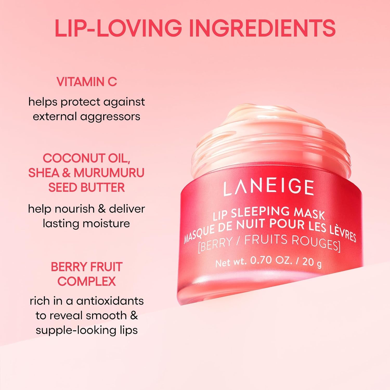 Lip Sleeping Mask: Nourish, Hydrate, Vitamin C, Murumuru & Shea Butter, Antioxidants, Flaky, Dry Lips