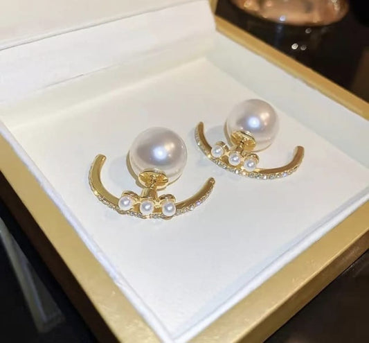 Moonlit Pearl Arc Earrings ✨