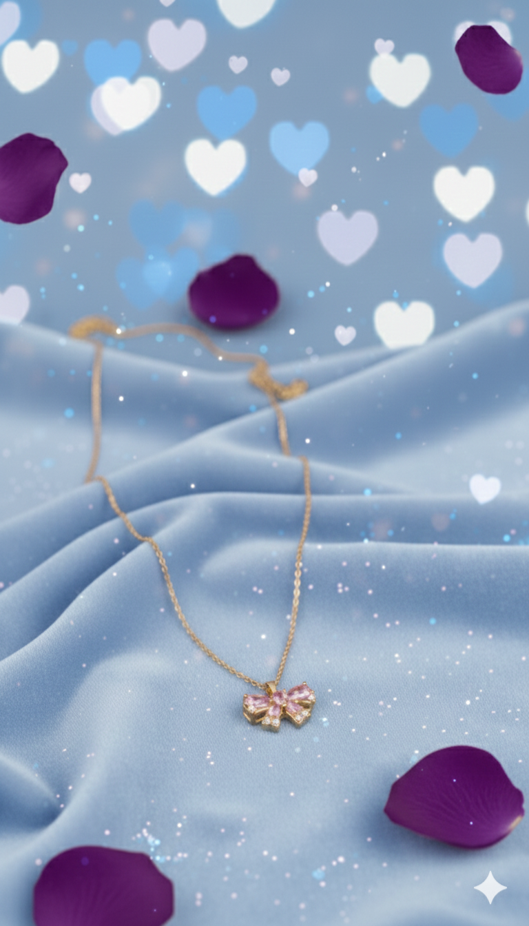 [PRE-ORDER] 🎀 Blush Bow Pendant Necklace