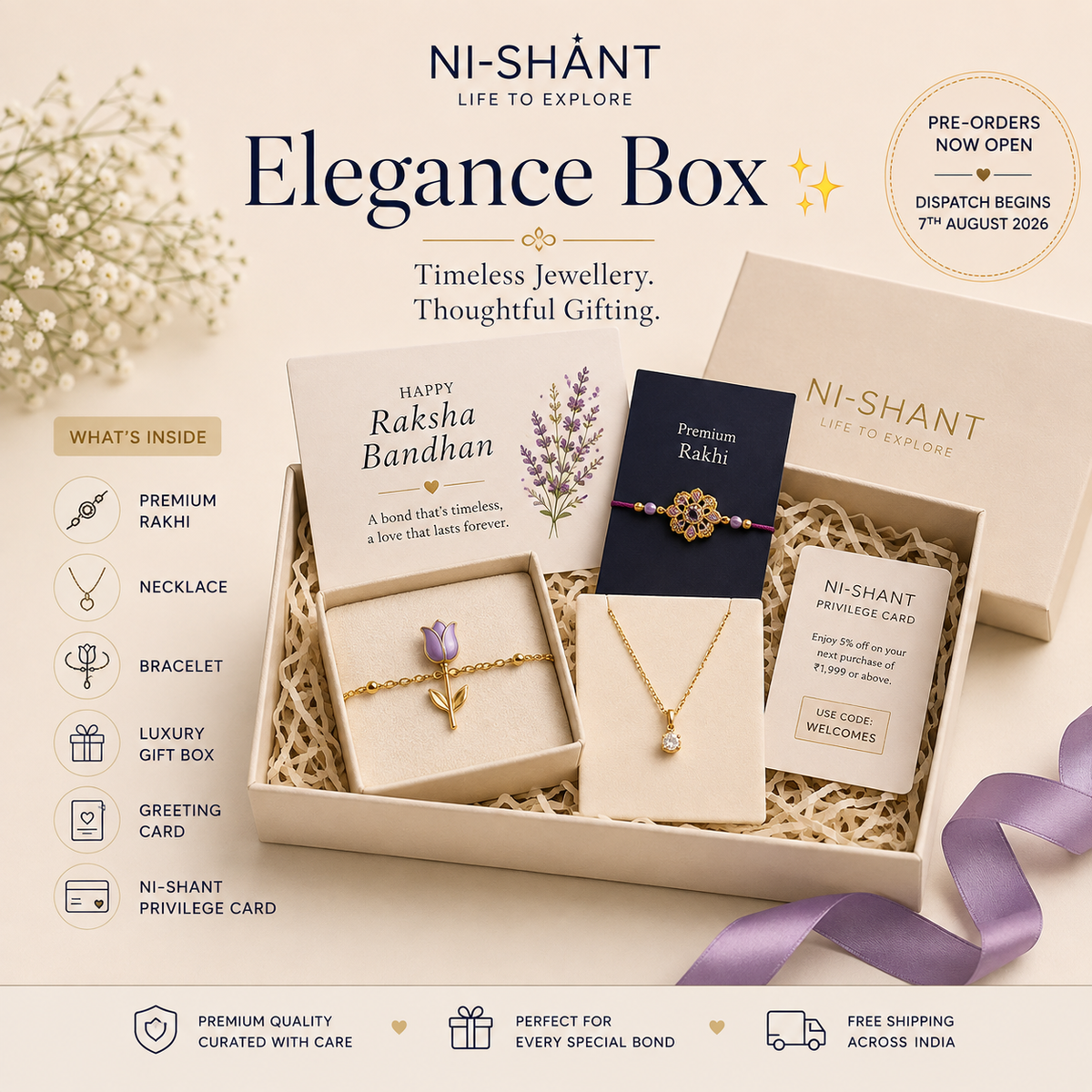 ✨ Elegance Box – Premium Jewellery Raksha Bandhan Gift Box