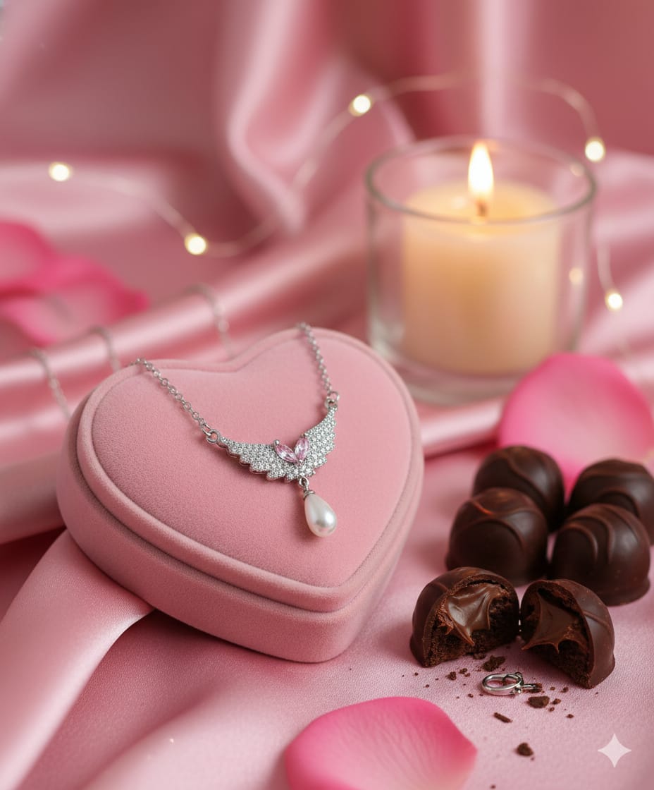 🤍 Pearl Wing Necklace 🕊️