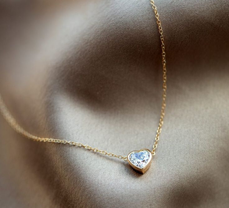 Mini Crystal Heart Necklace | Soft Shine Pendant | Heart Whispers Collection 💛💎