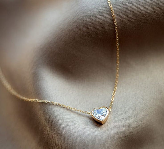 Mini Crystal Heart Necklace | Soft Shine Pendant | Heart Whispers Collection 💛💎
