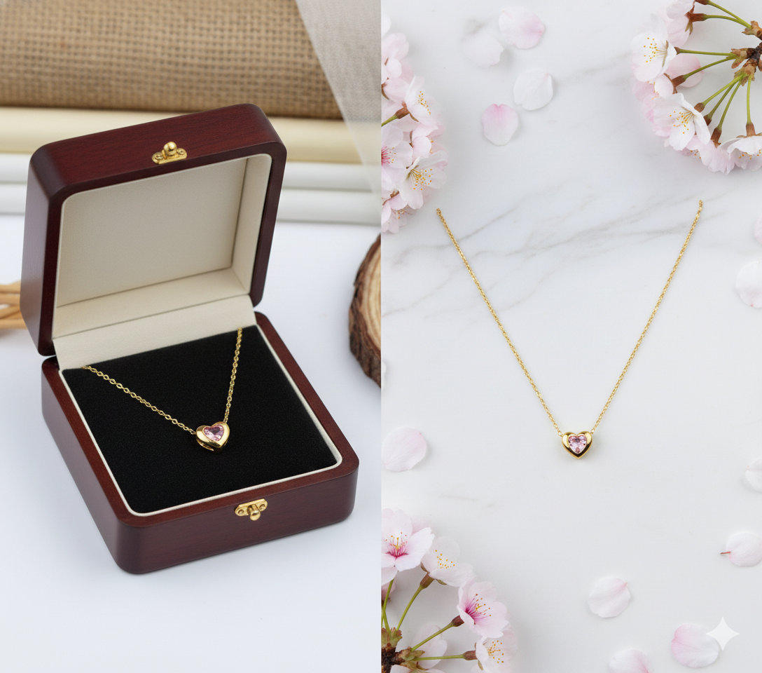 [PRE-ORDER🩷Heart Whispers | Mini Crystal Heart Necklace