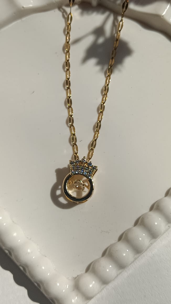 Crystal Crown Pendant Necklace ✨