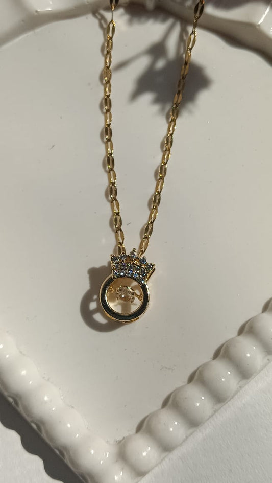 Crystal Crown Pendant Necklace ✨