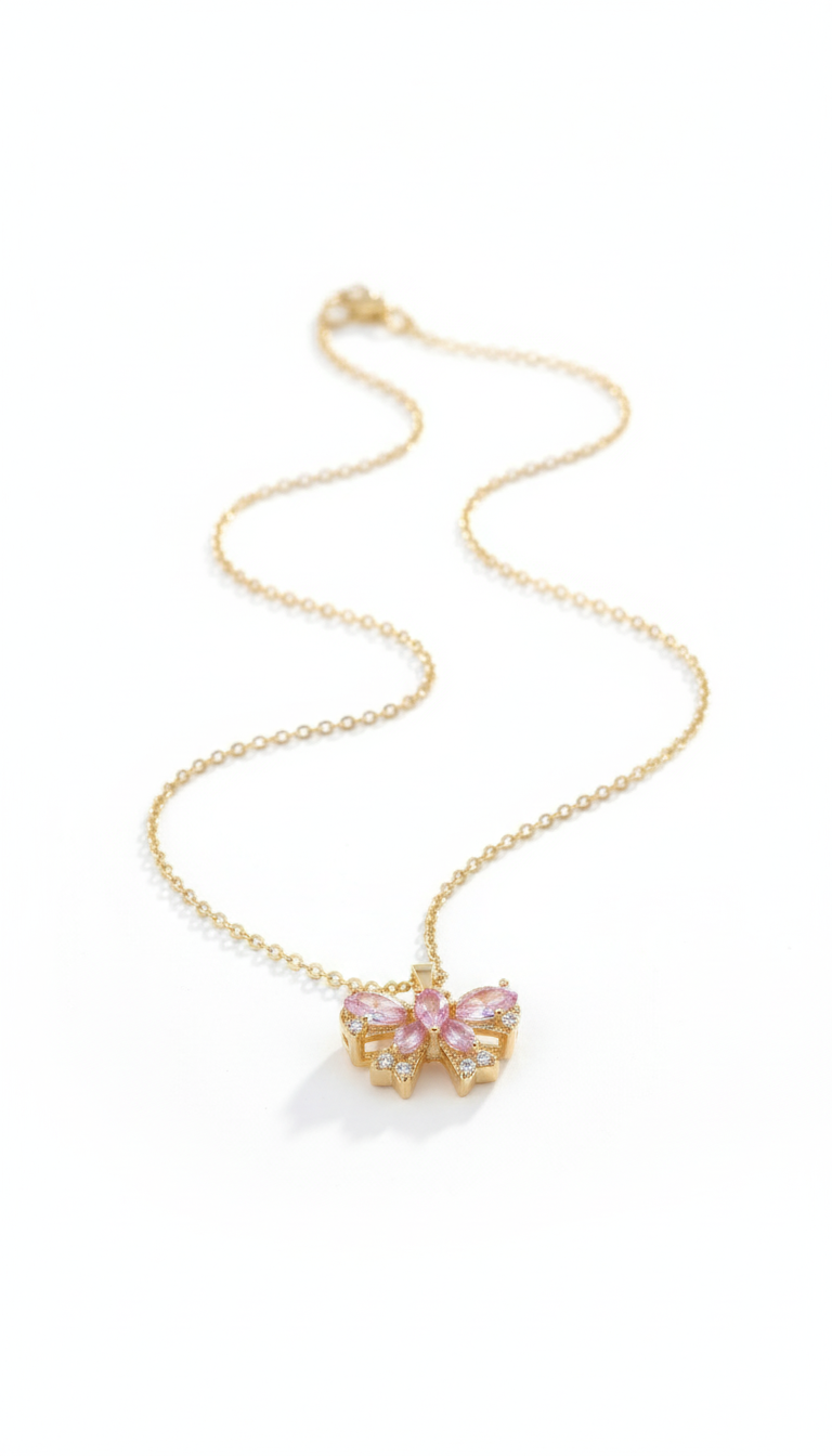 [PRE-ORDER] 🎀 Blush Bow Pendant Necklace