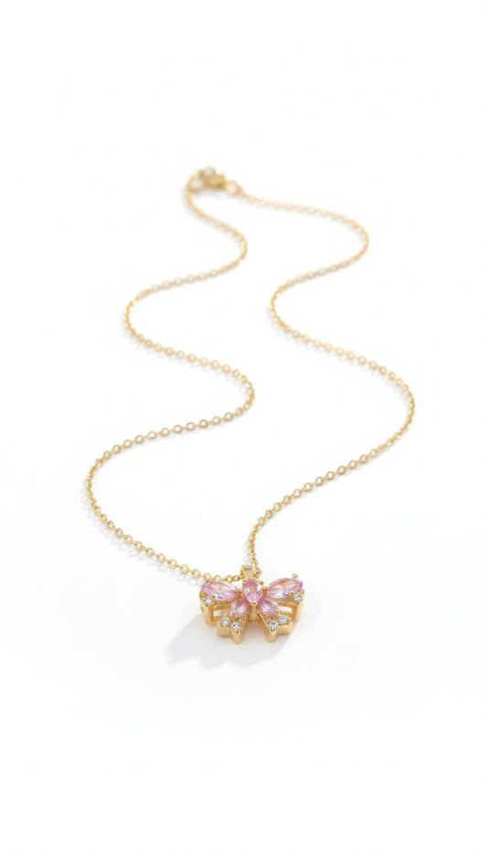 [PRE-ORDER] 🎀 Blush Bow Pendant Necklace