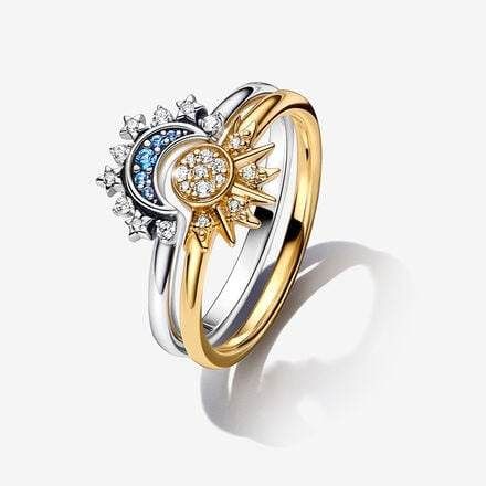 Sun & Moon Celestial Ring — Gold & Silver Finish