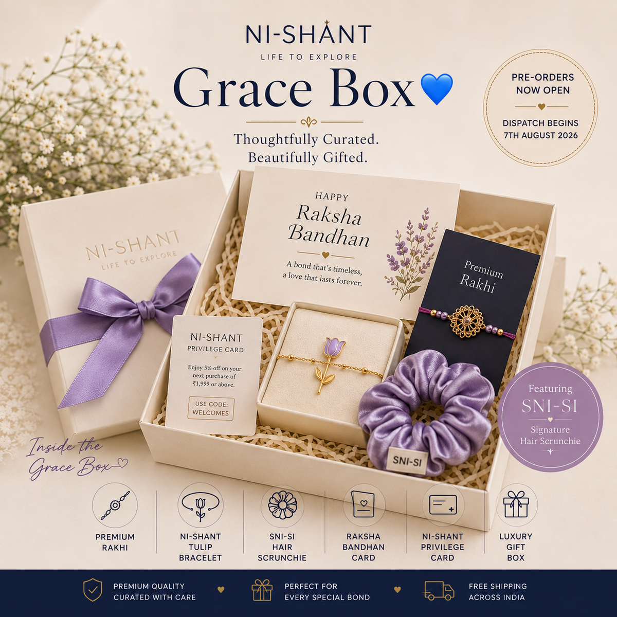 💙 Grace Box – Luxury Raksha Bandhan Gift Hamper