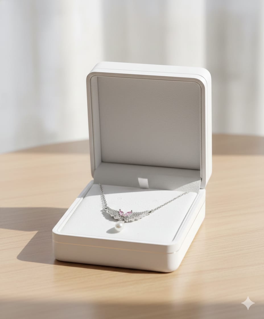 🤍 Pearl Wing Necklace 🕊️