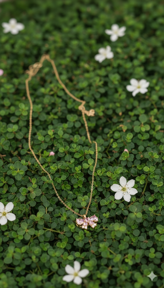 [PRE-ORDER] 🎀 Blush Bow Pendant Necklace