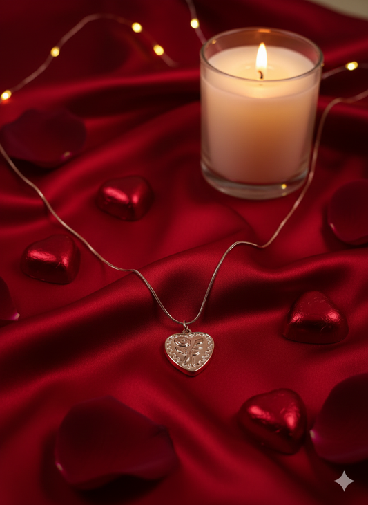 [PRE-ORDER]Rose-etched Heart Necklace | Heart Whispers Collection ✨💛