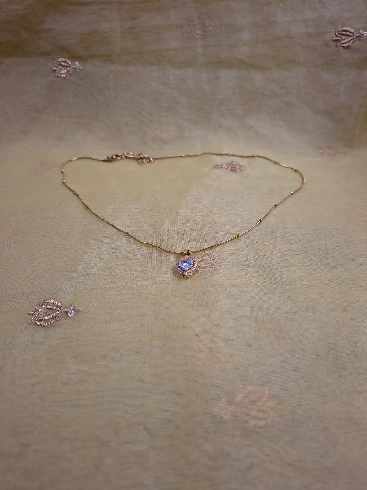 Double-Glow Crystal Heart Necklace | Gold Sparkle Pendant | Heart Whispers Collection 💎💛