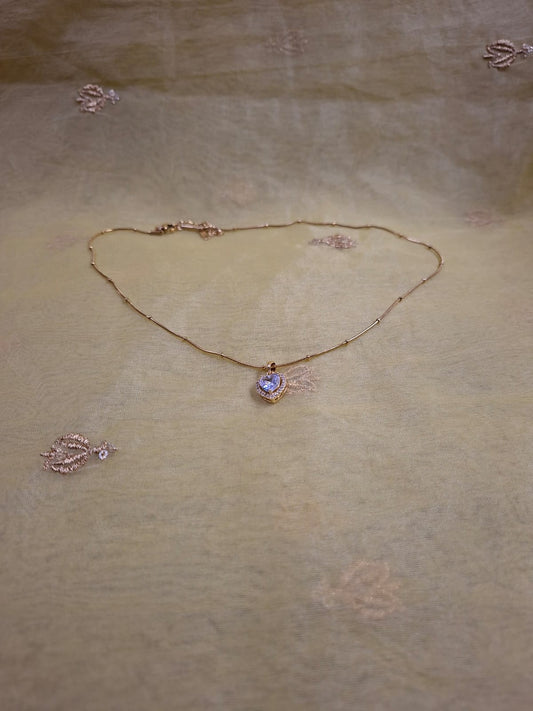 Double-Glow Crystal Heart Necklace | Gold Sparkle Pendant | Heart Whispers Collection 💎💛