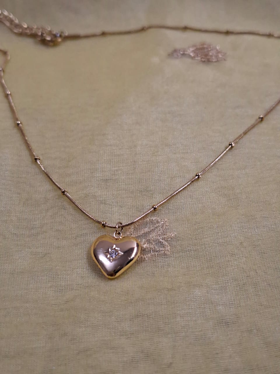 Gold Whisper Heart Necklace | Tiny Crystal Detail | Heart Whispers Collection 💛✨