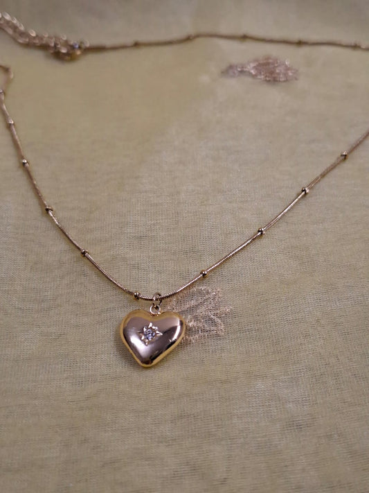 Gold Whisper Heart Necklace | Tiny Crystal Detail | Heart Whispers Collection 💛✨