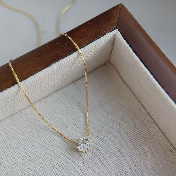 ✨ Solace Spark | Minimal Diamond Pendant Necklace