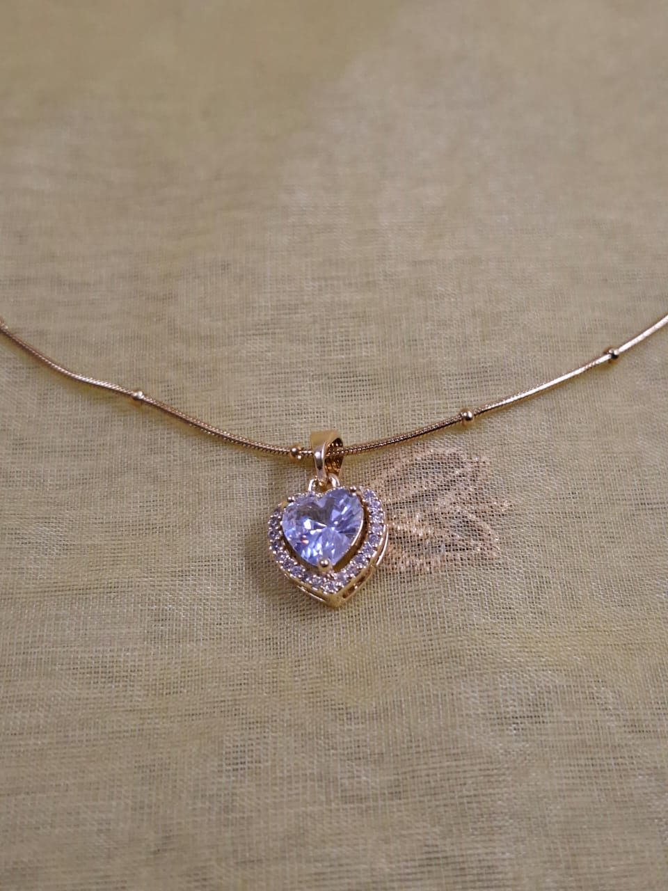 Double-Glow Crystal Heart Necklace | Gold Sparkle Pendant | Heart Whispers Collection 💎💛